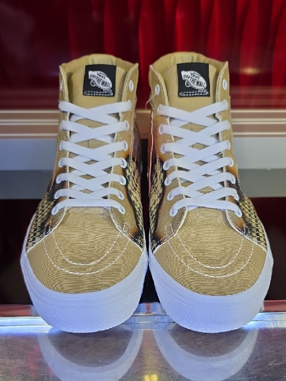 Vans Sk8 Hi Bolt Big Reveal Taos Taupe Houndstooth Burn Men 11.5 Women 13 New